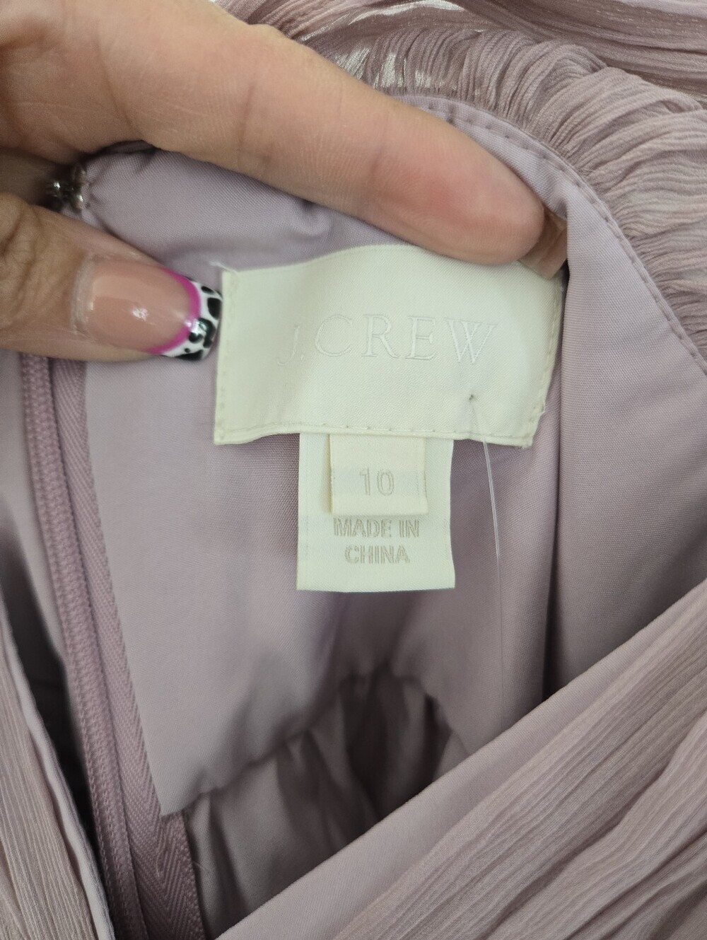 J.Crew lightweight silk chiffon dress. Misty Rose. Size 10. New. - Picture 9 of 10